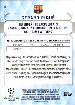 2017 Topps UEFA Champions League Showcase #52 Gerard Pique Back