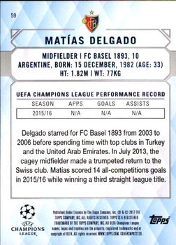 2017 Topps UEFA Champions League Showcase #59 Matias Delgado Back