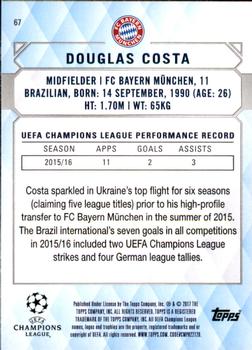 2017 Topps UEFA Champions League Showcase #67 Douglas Costa Back