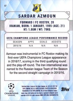 2017 Topps UEFA Champions League Showcase #87 Sardar Azmoun Back