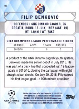 2017 Topps UEFA Champions League Showcase #93 Filip Benkovic Back