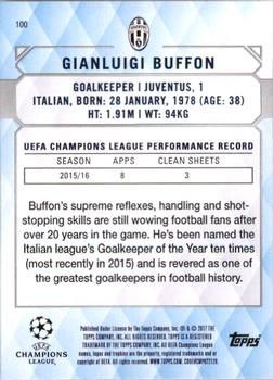 2017 Topps UEFA Champions League Showcase #100 Gianluigi Buffon Back