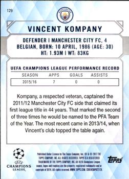 2017 Topps UEFA Champions League Showcase #129 Vincent Kompany Back