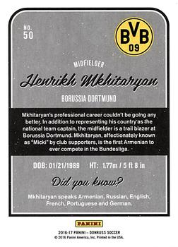 2016-17 Donruss - Gold #50 Henrikh Mkhitaryan Back