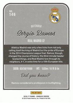 2016-17 Donruss - Gold #146 Sergio Ramos Back