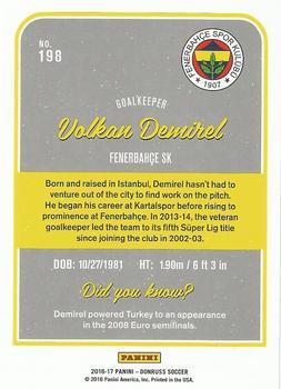 2016-17 Donruss - Gold #198 Volkan Demirel Back
