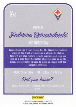 2016-17 Donruss - Purple #218 Federico Bernardeschi Back