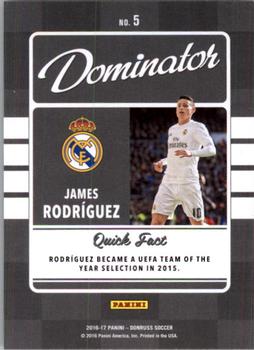 2016-17 Donruss - Dominators #5 James Rodriguez Back