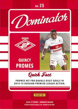 2016-17 Donruss - Dominators Canvas #25 Quincy Promes Back
