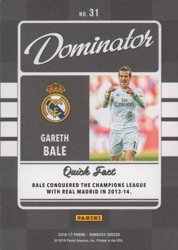 2016-17 Donruss - Dominators Canvas #31 Gareth Bale Back