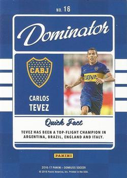2016-17 Donruss - Dominators Gold #16 Carlos Tevez Back