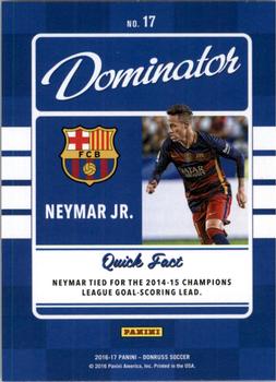 2016-17 Donruss - Dominators Gold #17 Neymar Jr. Back