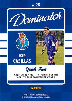 2016-17 Donruss - Dominators Holographic #26 Iker Casillas Back