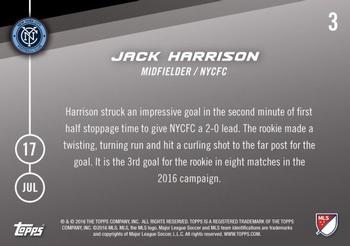 2016 Topps Now MLS #3 Jack Harrison Back