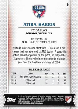 2017 Topps MLS #6 Atiba Harris Back