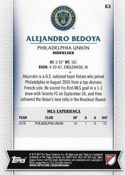 2017 Topps MLS #63 Alejandro Bedoya Back