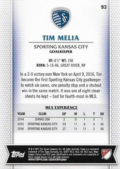 2017 Topps MLS #93 Tim Melia Back