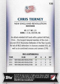2017 Topps MLS #135 Chris Tierney Back