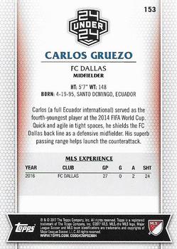 2017 Topps MLS #153 Carlos Gruezo Back