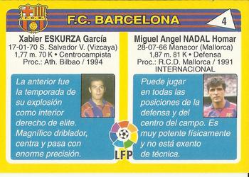 1995 Mundicromo Sport Futbol Total #4 Nadal / Eskurza Back