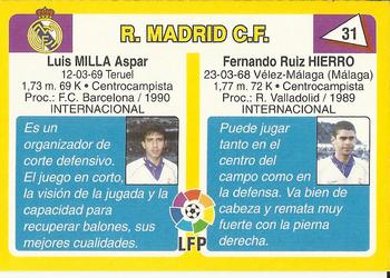 1995 Mundicromo Sport Futbol Total #31 Hierro / Milla Back