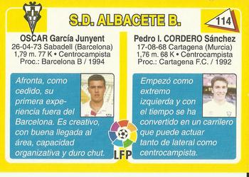 1995 Mundicromo Sport Futbol Total #114 Cordero / Oscar Back