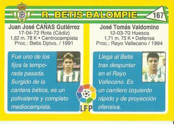 1995 Mundicromo Sport Futbol Total #167 Josete / Cañas Back