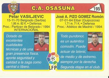 1995 Mundicromo Sport Futbol Total #195 Pizo Gomez / Vasiljevic Back