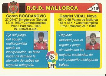1995 Mundicromo Sport Futbol Total #210 Vidal / Bogdanovic Back
