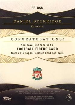 2016 Topps Premier Gold - Football Fibers Relics #FF-DSU Daniel Sturridge Back