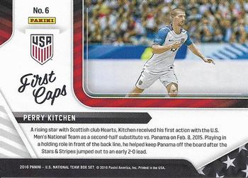 2016 Panini U.S. National Team - First Caps #6 Perry Kitchen Back