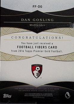 2016 Topps Premier Gold - Football Fibers Relics Black #FF-DG Dan Gosling Back