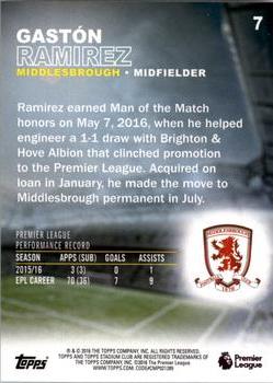 2016 Stadium Club Premier League - Gold Foil #7 Gaston Ramirez Back