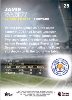 2016 Stadium Club Premier League - Gold Foil #25 Jamie Vardy Back