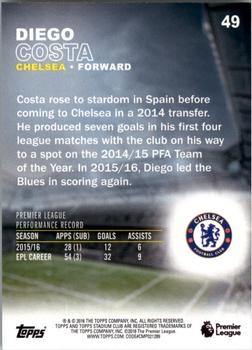 2016 Stadium Club Premier League - Gold Foil #49 Diego Costa Back