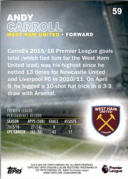 2016 Stadium Club Premier League - Gold Foil #59 Andy Carroll Back