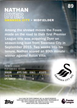 2016 Stadium Club Premier League - Gold Foil #89 Nathan Dyer Back