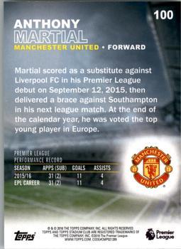 2016 Stadium Club Premier League - Members Only #100 Anthony Martial Back