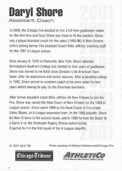 2001 AthletiCo / Chicago Tribune Chicago Fire #NNO Daryl Shore Back