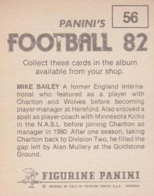 1981-82 Panini Football 82 (UK) #56 Mike Bailey Back