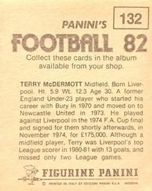 1981-82 Panini Football 82 (UK) #132 Terry McDermott Back