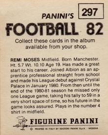 1981-82 Panini Football 82 (UK) #297 Remi Moses Back
