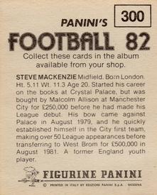 1981-82 Panini Football 82 (UK) #300 Steve Mackenzie Back