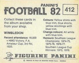 1981-82 Panini Football 82 (UK) #412 Team Group Back