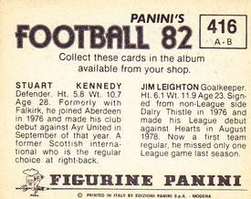 1981-82 Panini Football 82 (UK) #416 Jim Leighton / Stuart Kennedy Back