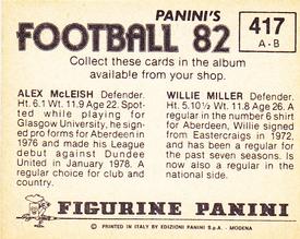 1981-82 Panini Football 82 (UK) #417 Willie Miller / Alex McLeish Back