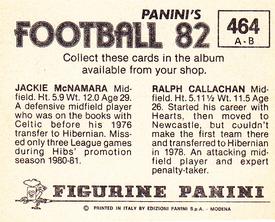 1981-82 Panini Football 82 (UK) #464 Ralph Callachan / Jackie McNamara Back