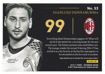 2017 Panini Aficionado #53 Gianluigi Donnarumma Back