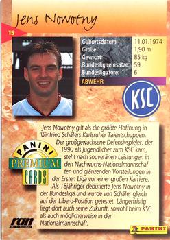 1994 Panini Premium Bundesliga #15 Jens Nowotny Back