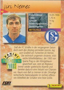 1994 Panini Premium Bundesliga #62 Jiri Nemec Back